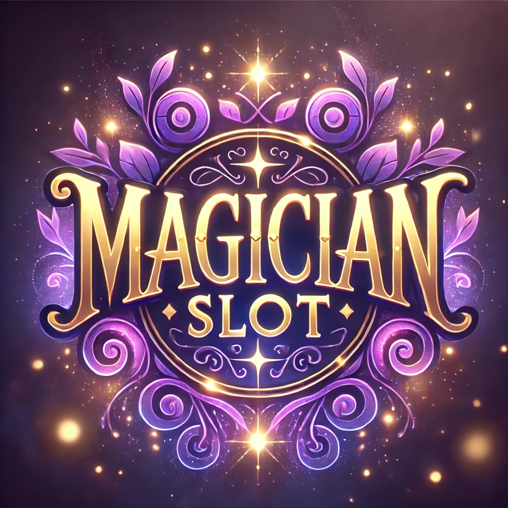 Poster slot Magician cu vrăjitor, cărți strălucitoare și simboluri mistice
